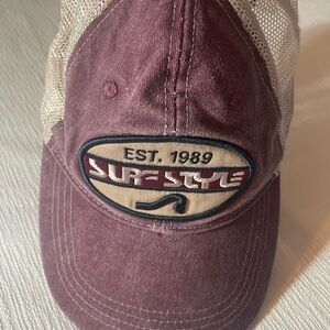Surf Style Burgundy and Beige Cap